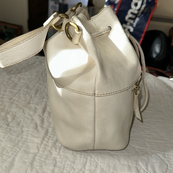 Fossil Vickery Drawstring Leather Bucket Bag Purse Cream (AA5) - Picture 2 of 7
